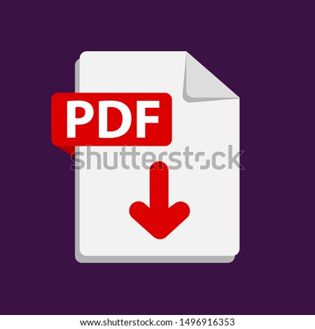 Vector red icon PDF. File format extensions icon. flat design style. 