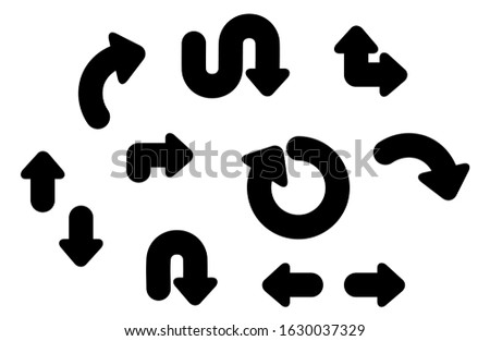 Big Set Arrows for presentation. vector black very bold arrows. isolated on white background. 