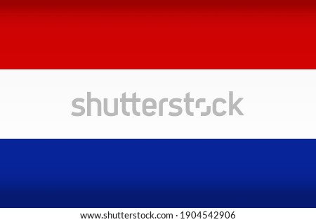 Vector flag of Netherland. Color symbol isolated on white background. Netherland flag image.