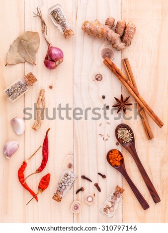 Food ingredients background for menu design and advertising campaign.