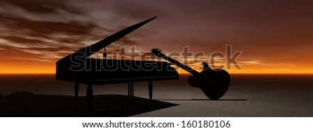 piano and guitar
