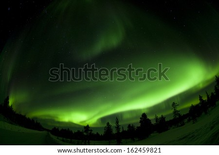 Aurora borealis, Sweden, Lappland, North Europa