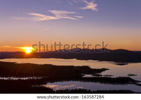 lake at sunset, nature reserve, sweden