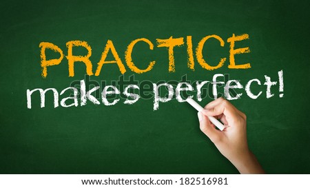 Practice Makes Perfect Chalk Illustration