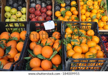 fruit stand in sicily, Italy
