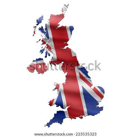 Uk Map With British Flag Stock Photo 223535323 : Shutterstock