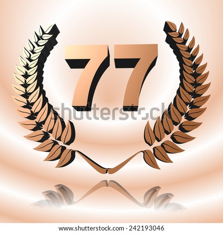 sign: jubilee ear with the number 77