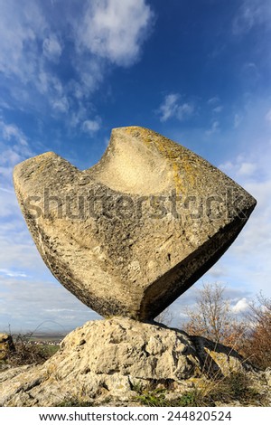 Cube stone sculpture