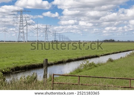 Image, Stock Photo Channels Fence Gate Meadow