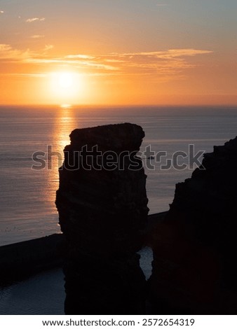 Similar – Image, Stock Photo Rock needle on the chalk cliffs of Etretat on a sunny day with turquoise sea water, Etretat, Normandy, France