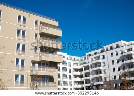 Modern brown and white apartment houses