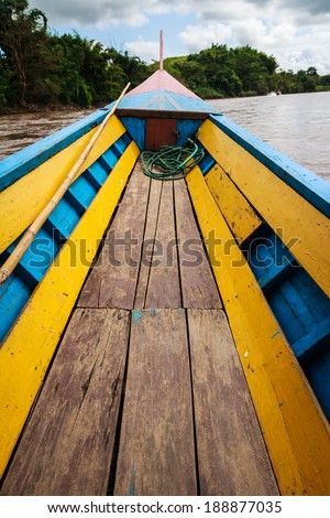 long tail boat tour on river, north of Thailand