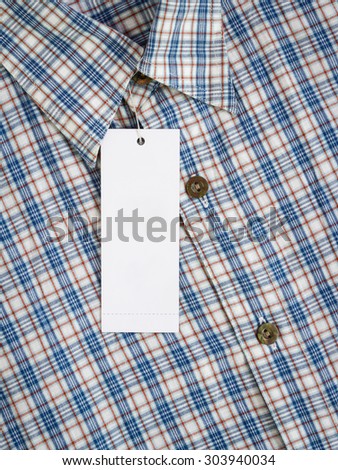 label paper tag price on shirt