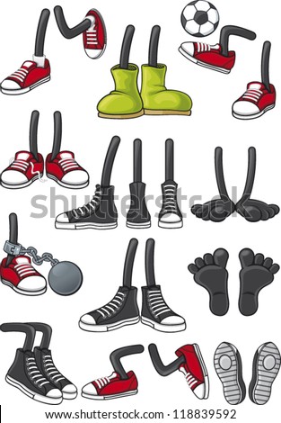 Cartoon Feet Collection Stock Vector Illustration 118839592 : Shutterstock