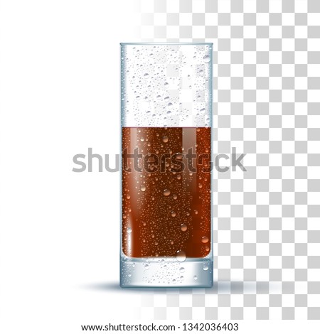 Similar – Image, Stock Photo Glass of cold soda with metal eco friendly straw on table