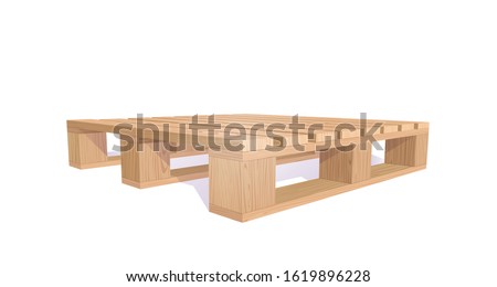 Wooden Pallet. Perspective View. 3d Vector Photo Realistic Illustration Isolated On White Background Stok fotoğraf © 