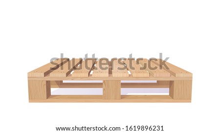 Wooden Pallet. Perspective View. 3d Vector Photo Realistic Illustration Isolated On White Background Foto stock © 