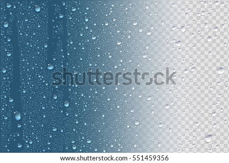 Vector Photo Realistic Image Of Raindrops Or Vapor Trough Window Glass  商業照片 © 