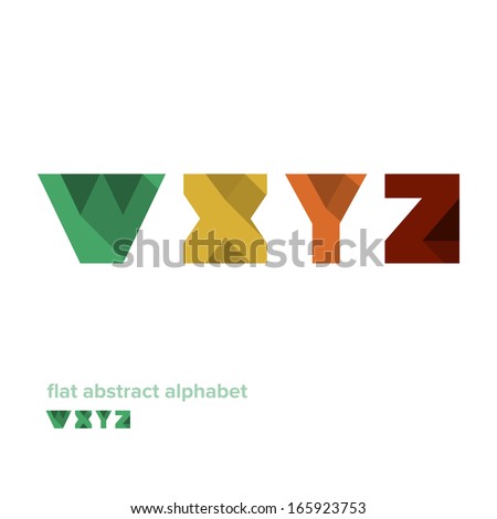 Modern Simple Abstract Colorful Alphabet - Flat Design - Vector Illustration - Web Design - Advertising Element