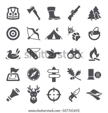 Hunter Icons Stock Vector Illustration 507761692 : Shutterstock