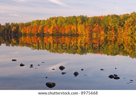 Autumn landscape of Moccasin Lake, Michigan\'s Upper Peninsula, USA
