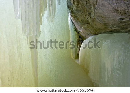 Eben Ice Cave interior, winter, Michigan\'s Upper Peninsula, USA