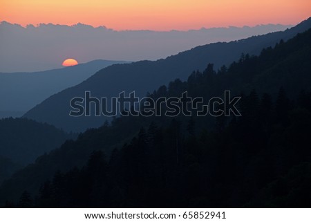 Sunset at Morton Overlook, Great Smoky Mountains National Park, Tennessee, USA