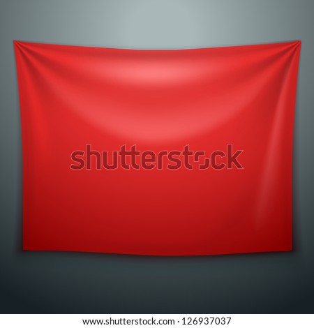 red textile banner with folds