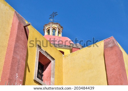 Old cathedral in the valley of Guanajuato in central Mexico, World Heritage Site by UNESCO.