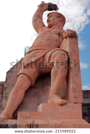 GUANAJUATO, MEXICO - NOVEMBER 2, 2013: Statue of the mexican independence war hero \