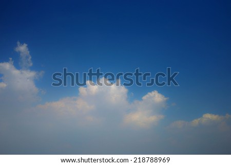 Blue sky and soft clouds, image of sleep, dream and illusion
