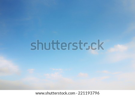 White clouds on blue sky background for the concept of mind, meditation, sleep, dream, relaxation and illusion.