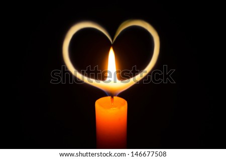 Heart of Candle light in the dark