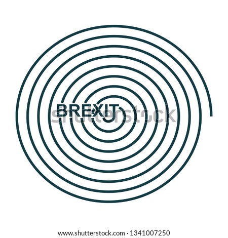 United Kingdom exit from Europe relative image. Brexit named politic process. Spiral from Brexit text