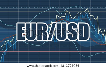 Forex candlestick pattern. Trading chart concept. Financial market chart. Currency pair. Acronym EUR - European Union currency. Acronym USD - United States Dollar.