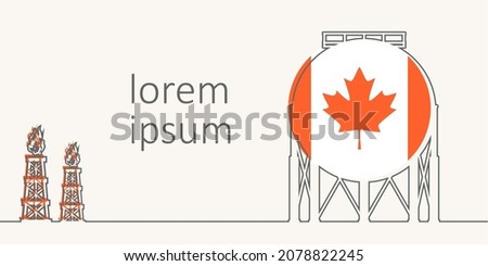 Gas storage tank with flag of Canada