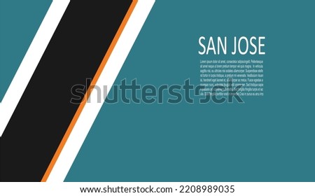 San Jose Sharks ice hockey team uniform colors. Template for presentation or infographics.