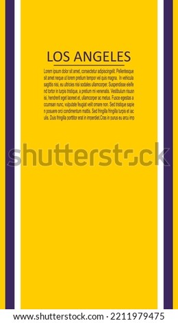 Los Angeles Lakers basketball team uniform colors. Template for presentation or infographics.
