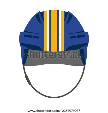 Ice hockey helmet textured by Buffalo Sabres team uniform colors