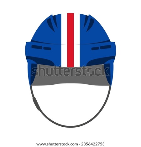 Ice hockey helmet textured by New York Rangers team uniform colors