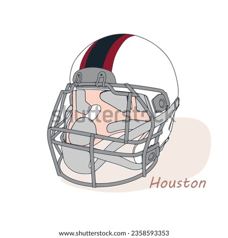 American football helmet with Houston Texans team colors. Template for presentation or infographics.