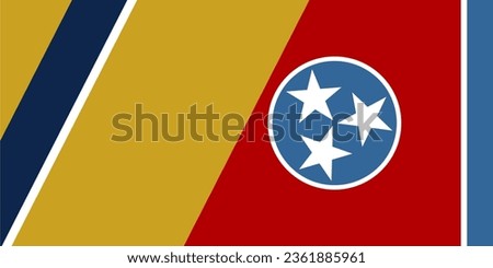 Nashville Predators ice hockey team uniform colors with flag of state