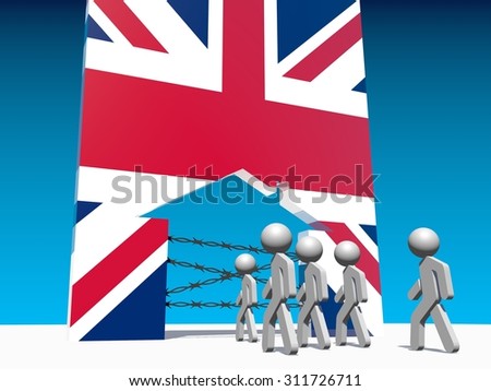Image relative to migration from africa to european union. Humans go to home icon locked by barbed wire and textured by slovakia  flag.