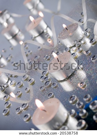 Silver candle abstract