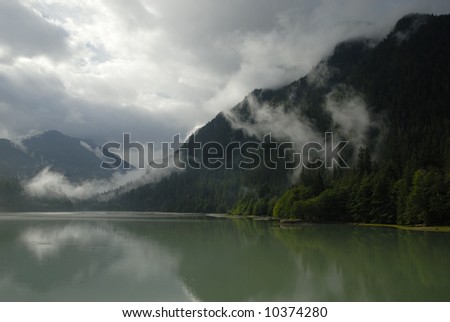 Storm clouds over Diablo Lake in North Cascades National Park