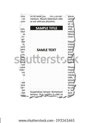 vector  piece of newspaper with empty place for your text or advertisement