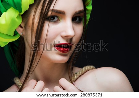 An unusual portrait of a girl fashionable image