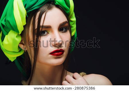An unusual portrait of a girl fashionable image