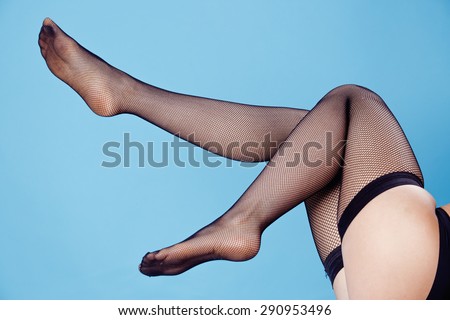 shapely female legs in stockings