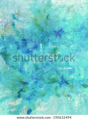 Abstract light blue watercolor painted background